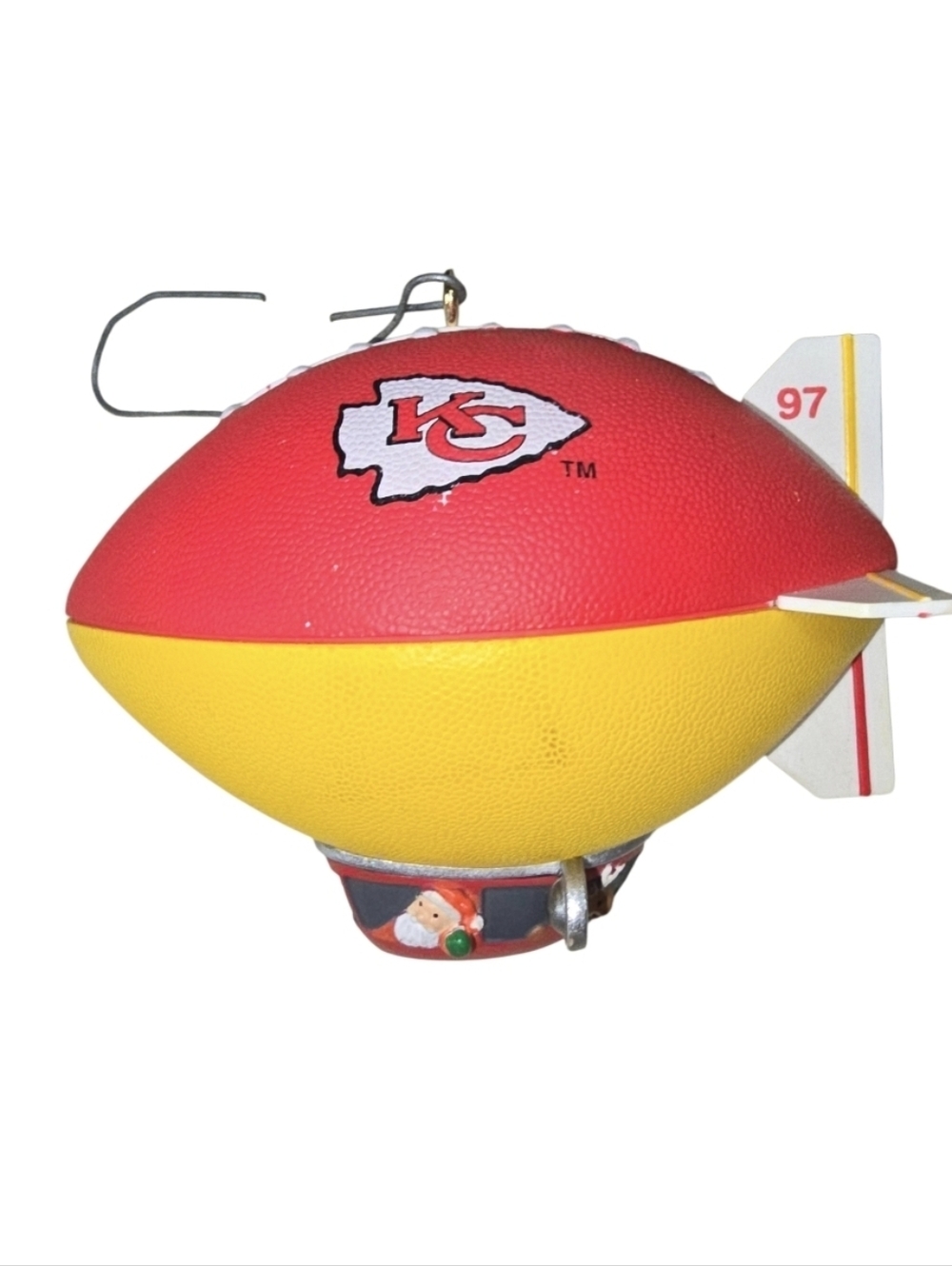 Kansas City Go Chiefs 1997 Hallmark Ornament NFL Collection Blimp Christmas